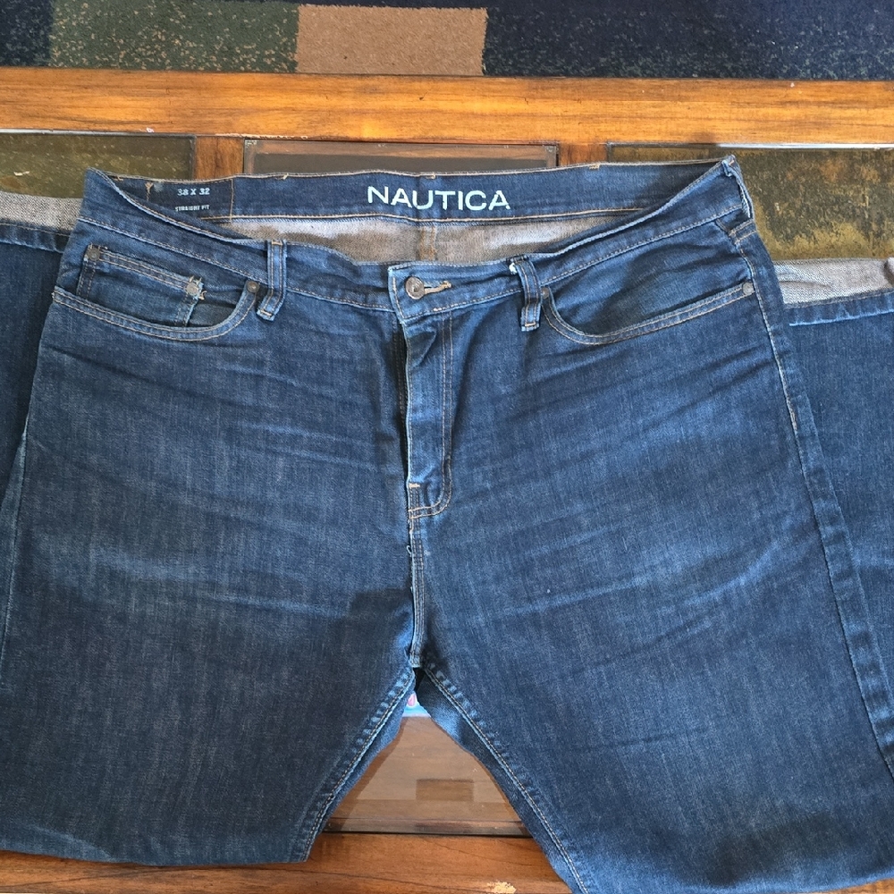 Nautica Men's Dark Blue Relaxed Jeans